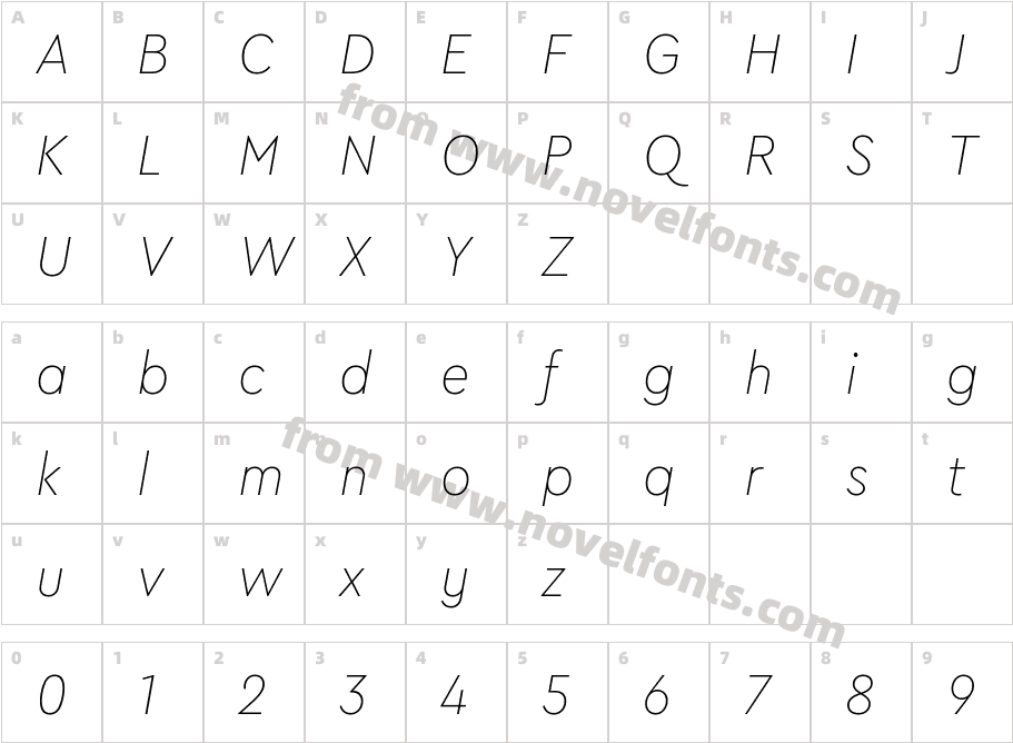 Cera Compact Pro Thin ItalicCharacter Map
