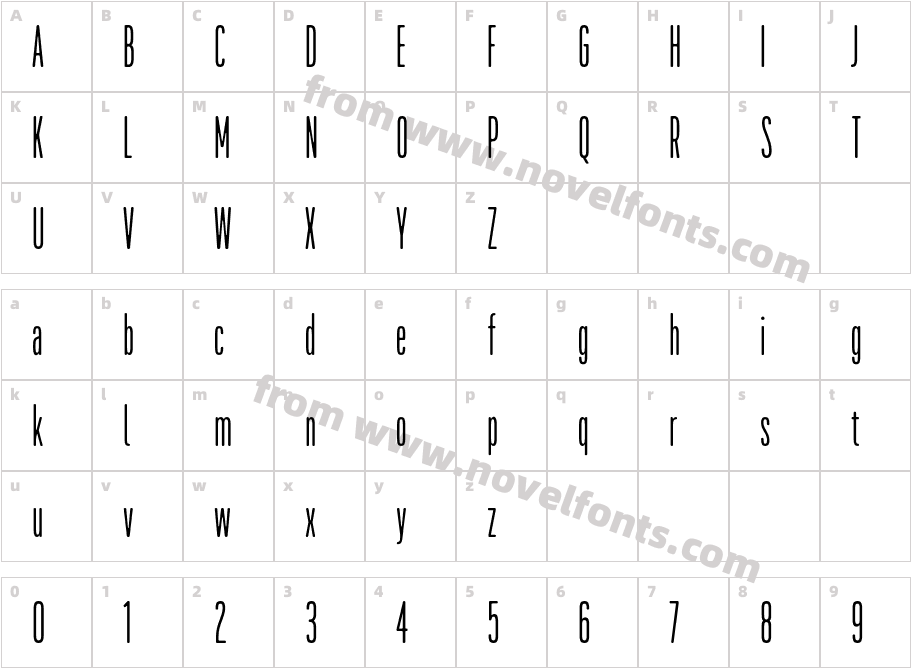 Cervo Neue Con W05 ThinCharacter Map