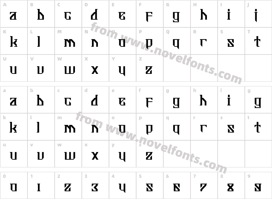 Ceysthone RegularCharacter Map