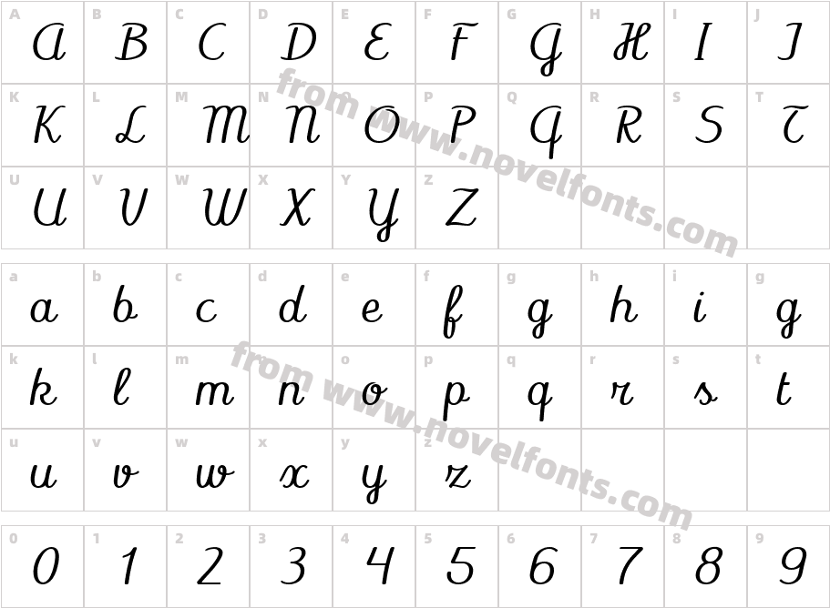 Libellule Extra ExpandedCharacter Map