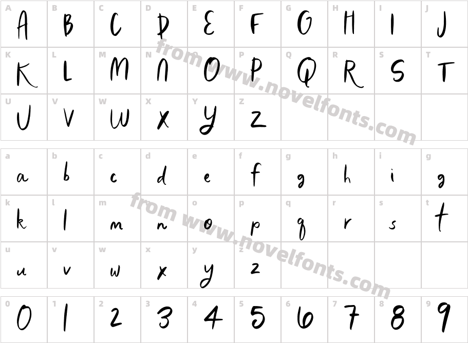 Chamonix ScriptCharacter Map