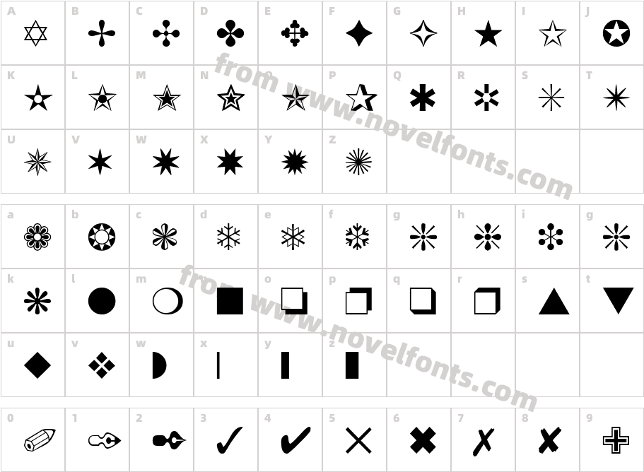 Chancery OrnamentsSSKCharacter Map