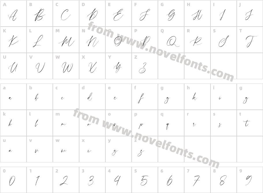 Charlotte William ScriptCharacter Map