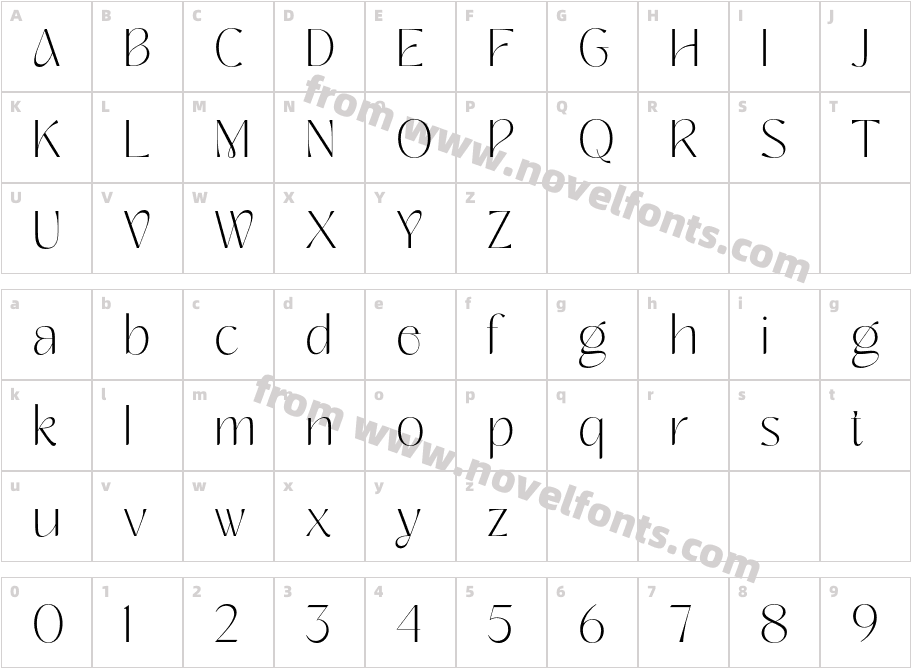 Chaviera Pro ThinCharacter Map