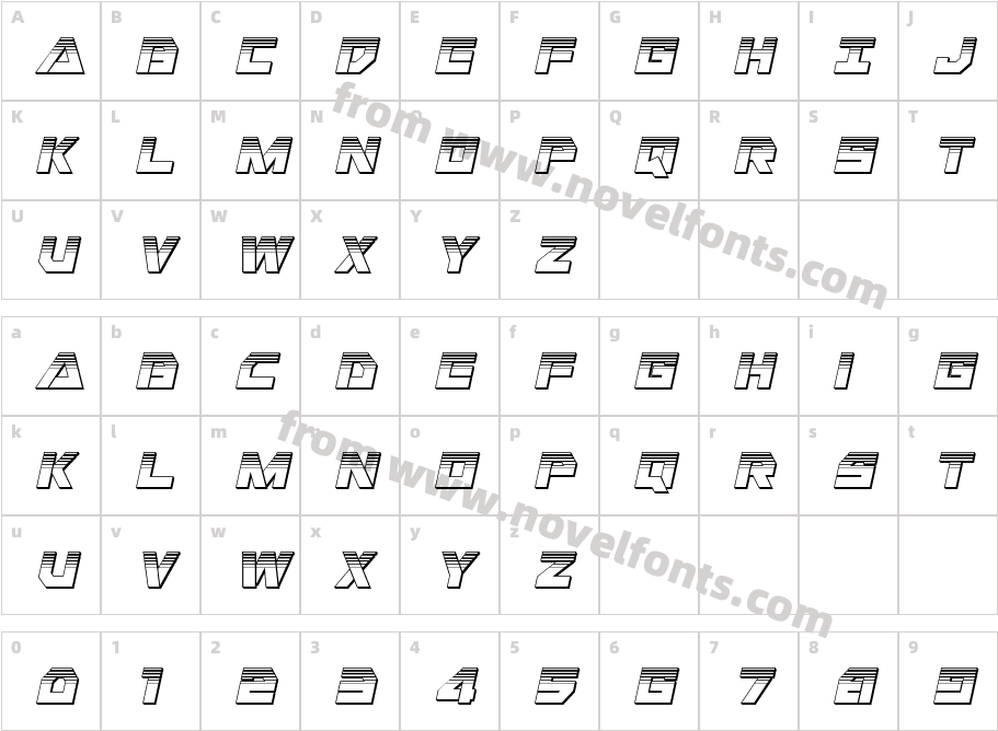 Liberty Island Chrome ItalicCharacter Map