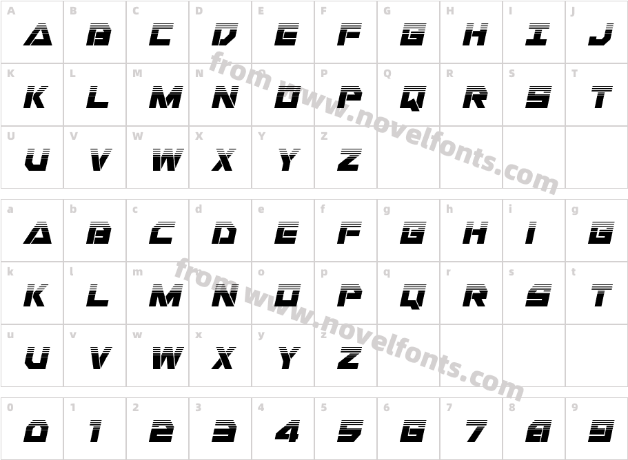 Liberty Island Half-Tone ItalicCharacter Map