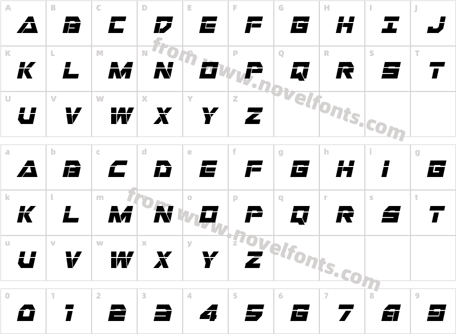 Liberty Island Laser ItalicCharacter Map