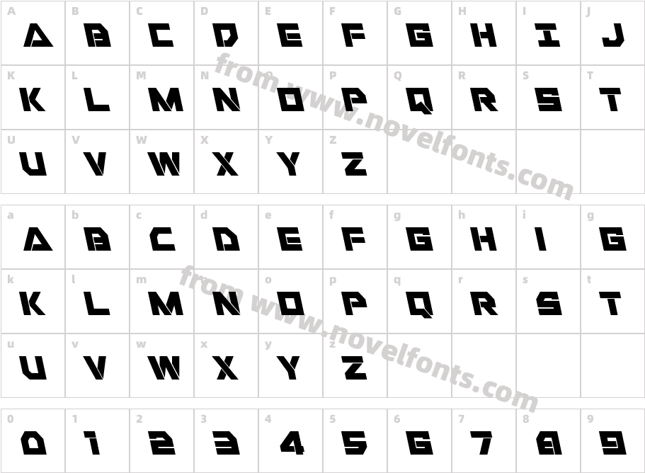 Liberty Island LeftalicCharacter Map