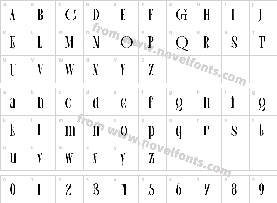 Chelion RegularCharacter Map