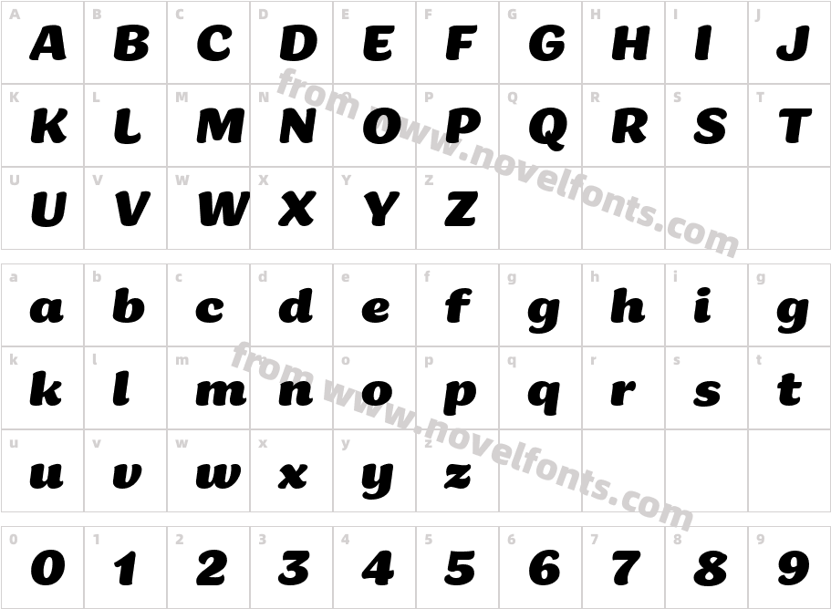 Chella Black ItalicCharacter Map