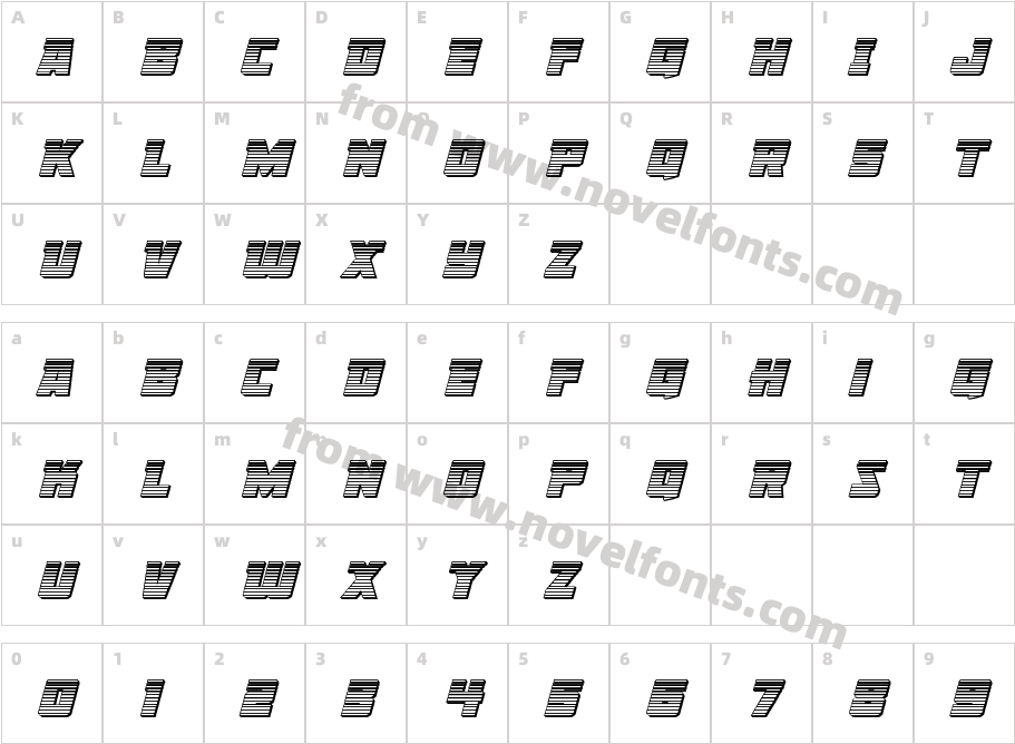 Liberty Legion Chrome ItalicCharacter Map