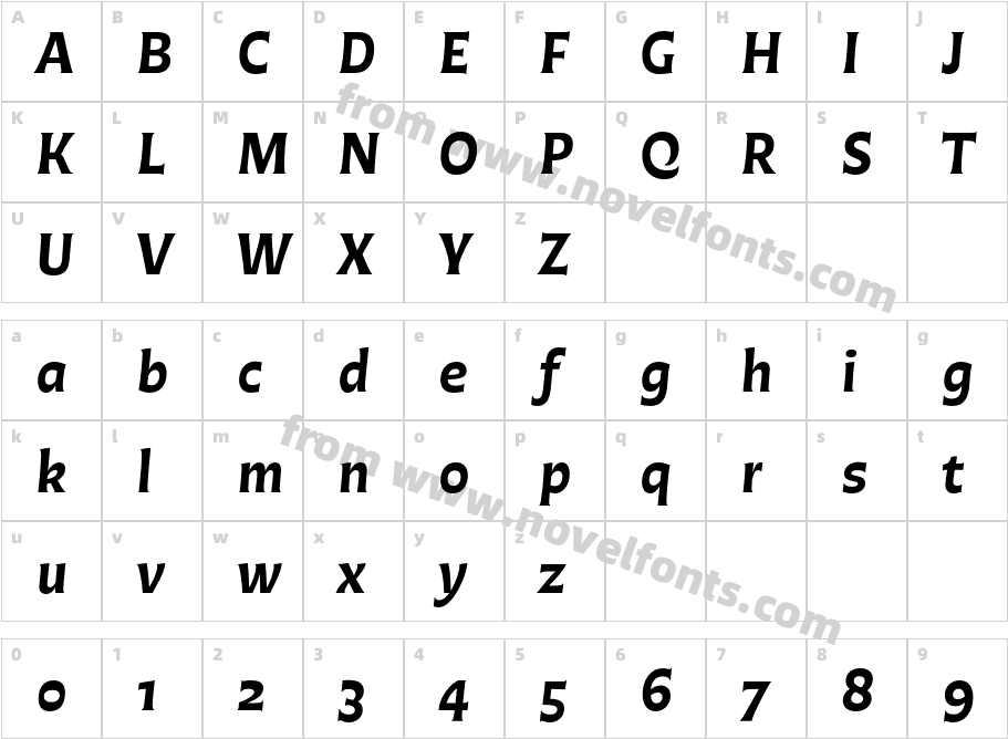Chercan Bold ItalicCharacter Map