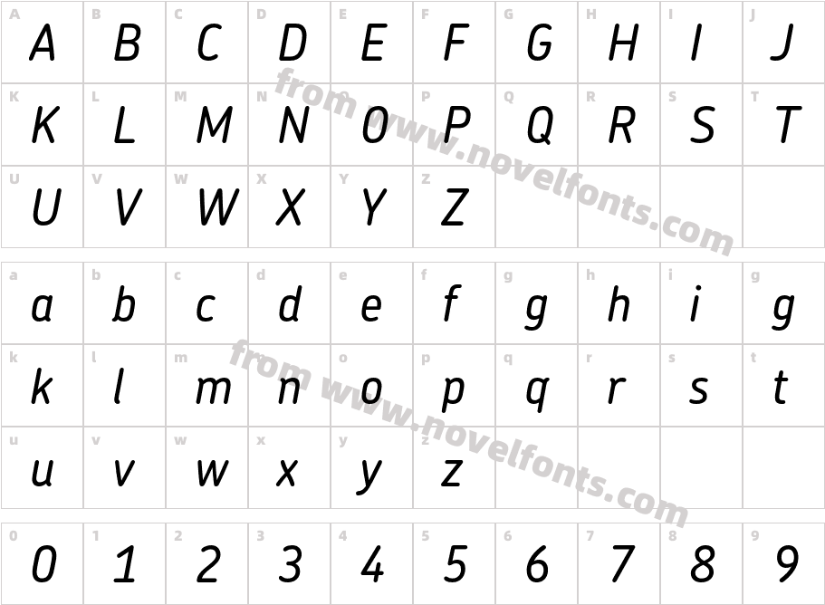 Chevin Pro Medium ItalicCharacter Map
