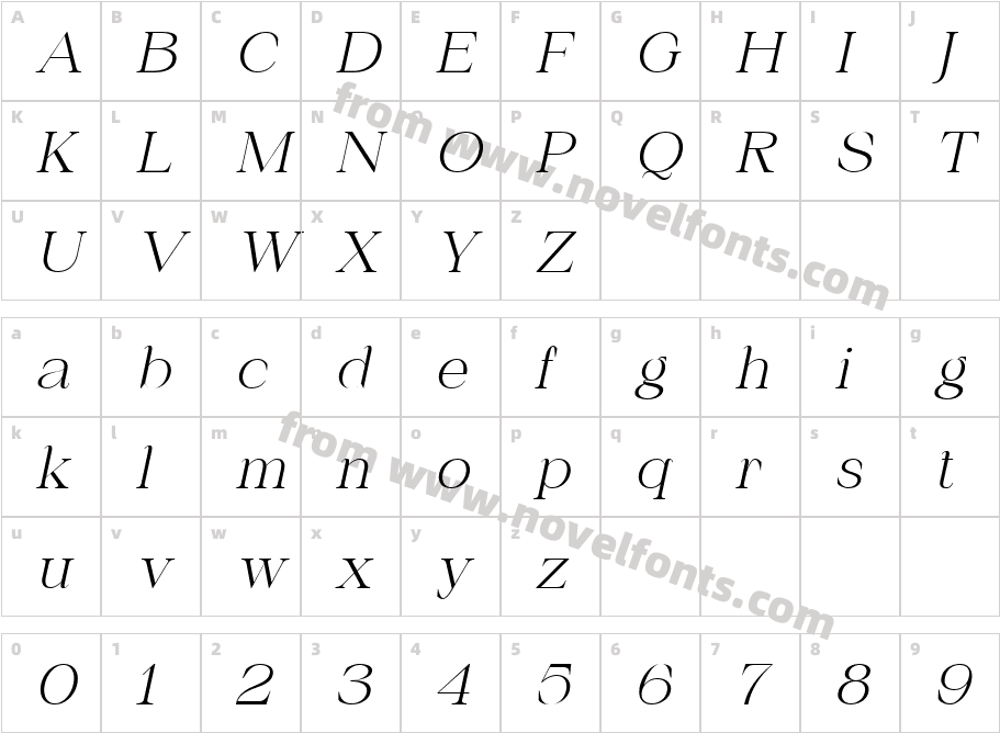 Chilia ItalicCharacter Map
