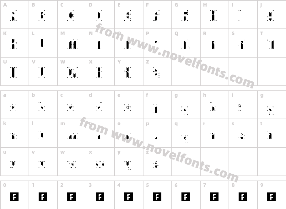 Chilton RegularCharacter Map