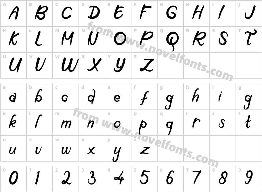Chooki BoldCharacter Map
