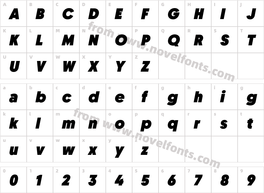 Chopin Trial Black ItalicCharacter Map