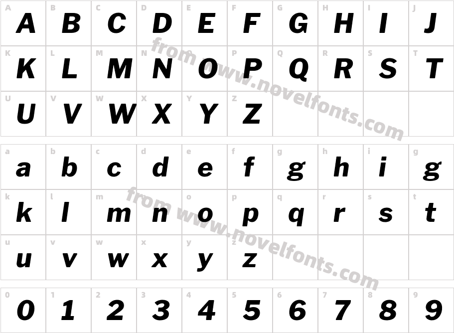 Libre Franklin ExtraBold ItalicCharacter Map