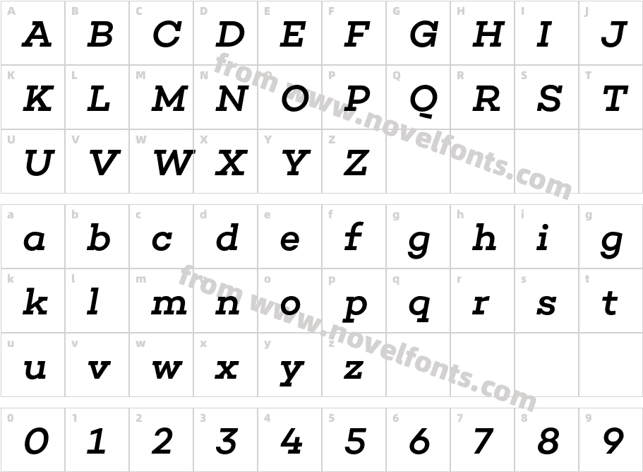 Choplin Medium ItalicCharacter Map