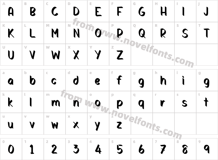 Christmas Blessing Bells RegularCharacter Map