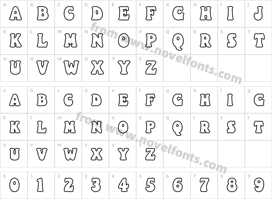 Christmas Pudding OutlineCharacter Map