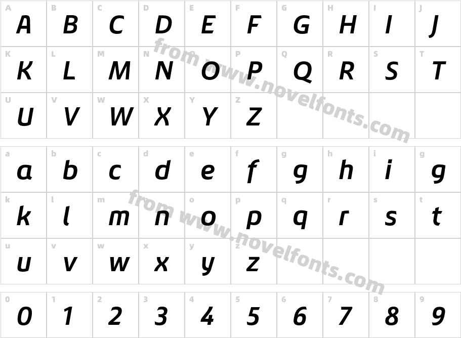Chypre Ext Ex Bold ItalicCharacter Map