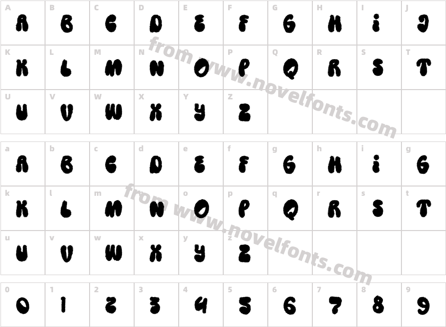 Cinbrows RegularCharacter Map
