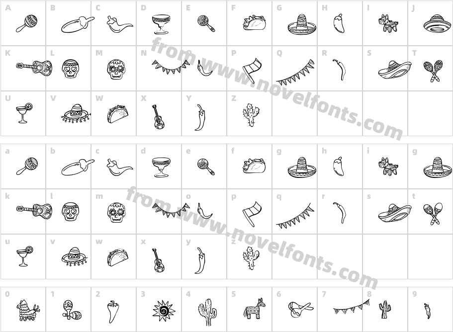 Cincodemayo RegularCharacter Map