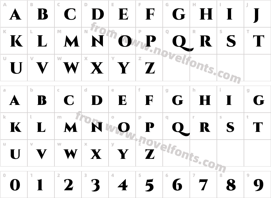 Cinzel BlackCharacter Map