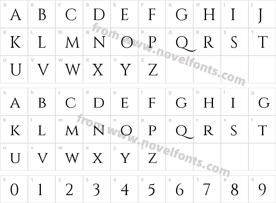 Cinzel RegularCharacter Map