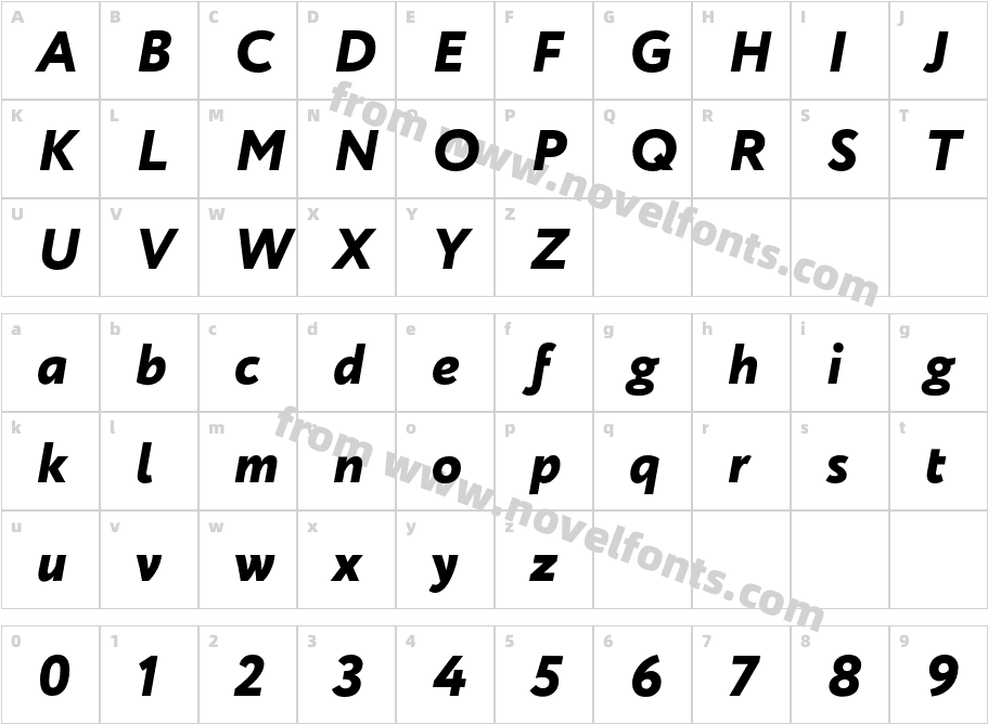 Circe Extra Bold ItalicCharacter Map