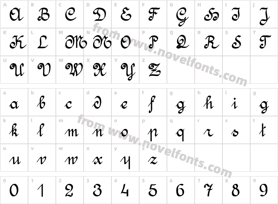 Amptmann ScriptCharacter Map