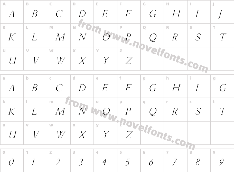 Lichtner ItalicCharacter Map