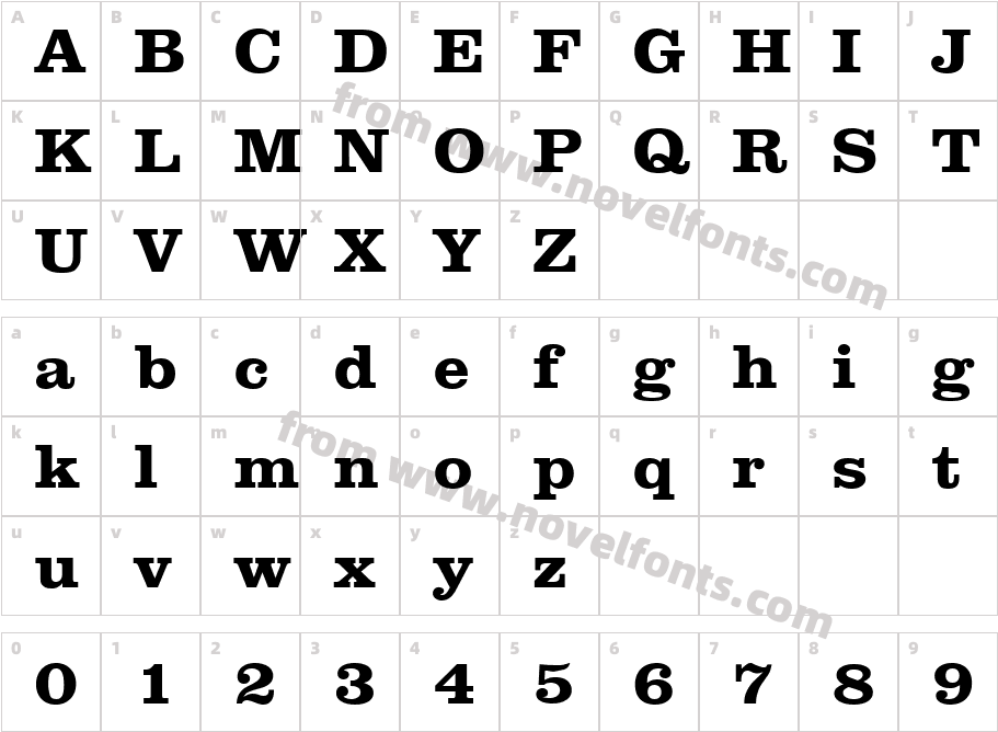 Clarendon BoldCharacter Map