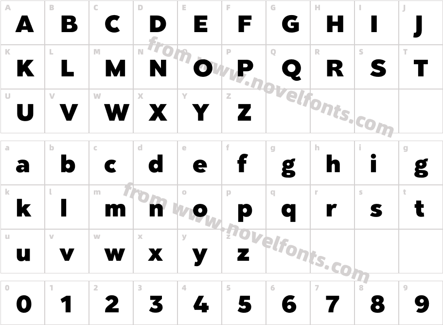 Clarika Grotesque BlackCharacter Map