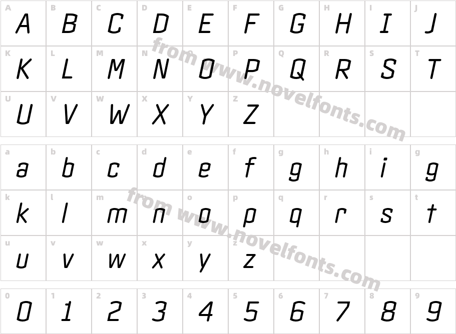 Clicker Book ItalicCharacter Map