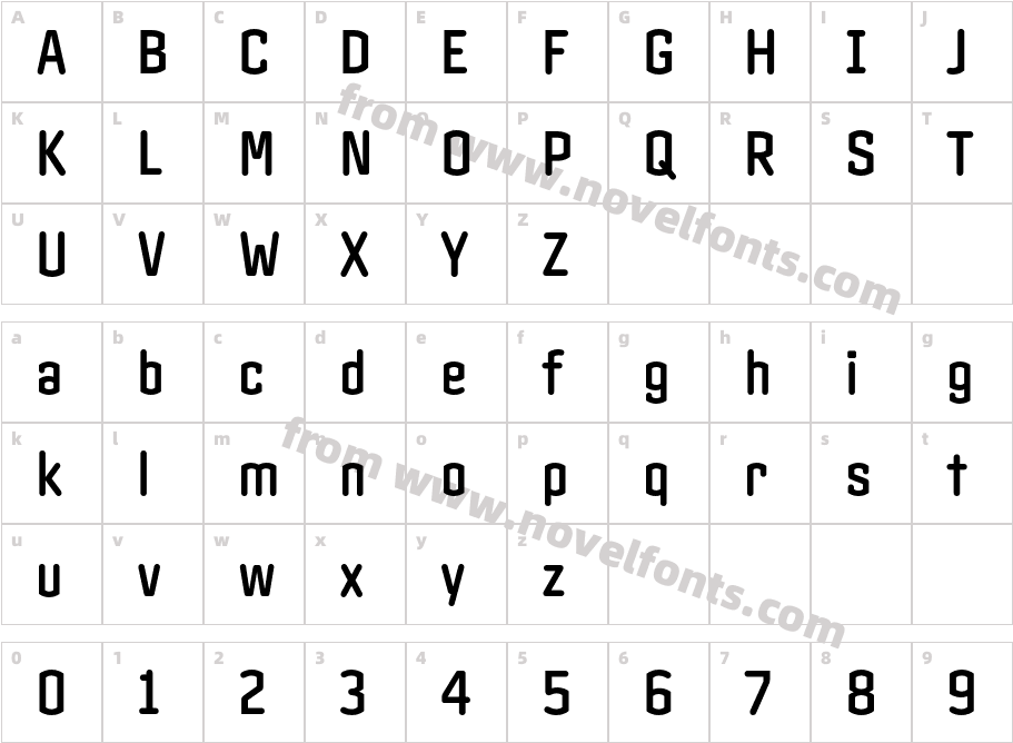 Clicker Condensed SemiboldCharacter Map