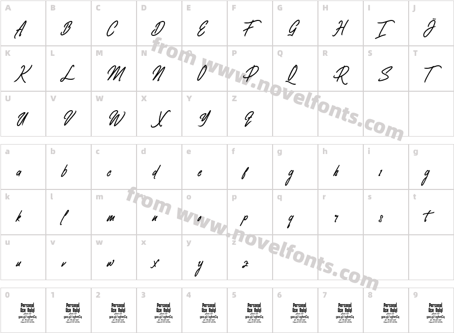 Clovvo Personal Use RegularCharacter Map