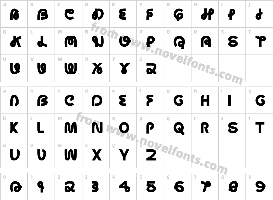 Cluvatura Extra BoldCharacter Map