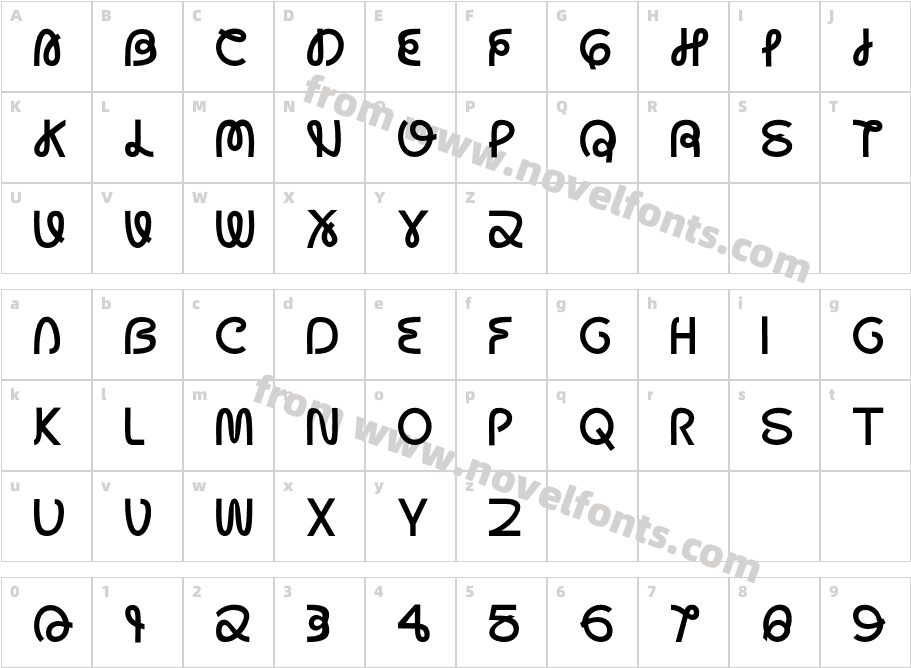 Cluvatura MediumCharacter Map