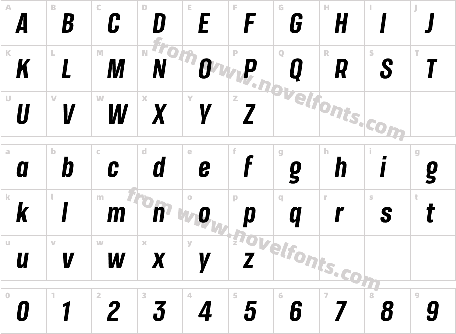 Coast Bold ItalicCharacter Map