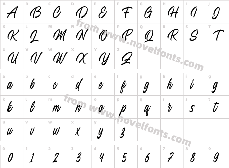 Coastal Midnight RegularCharacter Map