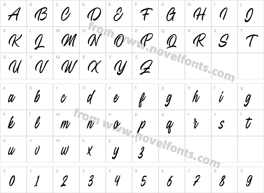Coastal Midnight RegularCharacter Map