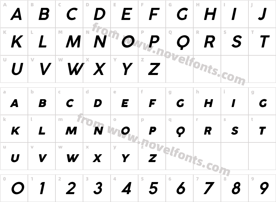 Coco Gothic Small Caps Bold ItaCharacter Map
