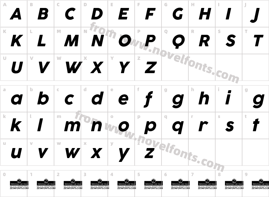 Cocogoose Pro ItalicCharacter Map