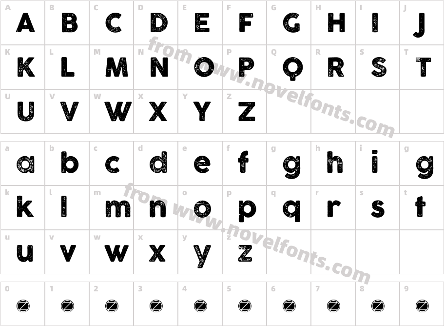 Cocogoose Pro LetterpressCharacter Map