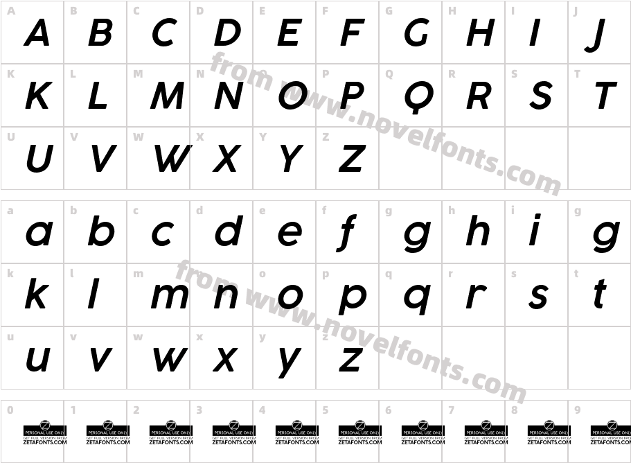 Cocogoose Pro Semi Light ItalicCharacter Map
