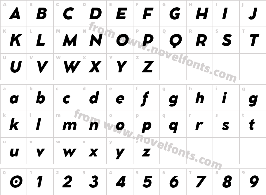 Cocomat Pro Black ItalicCharacter Map