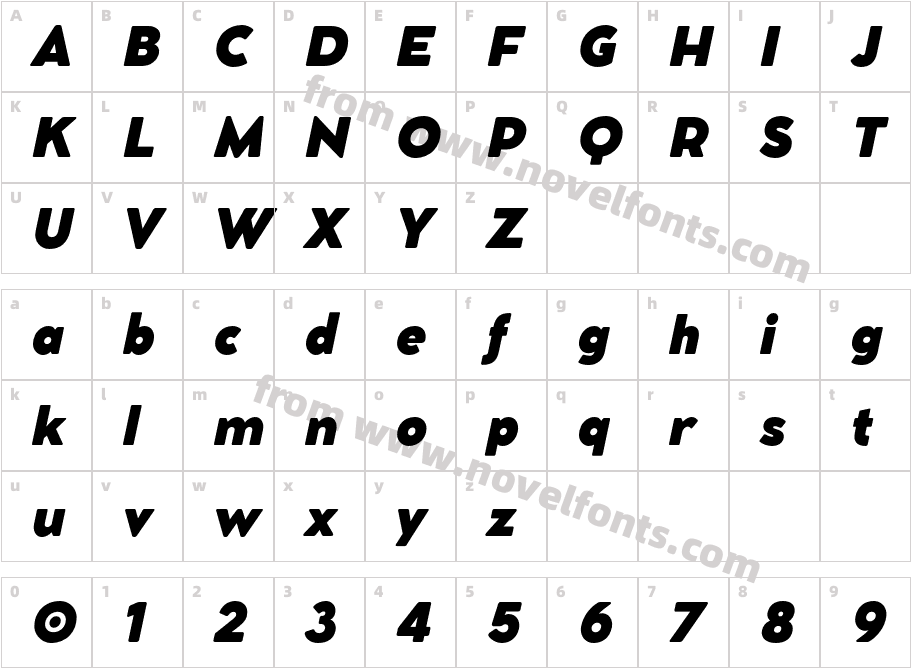 Cocomat Pro Heavy ItalicCharacter Map