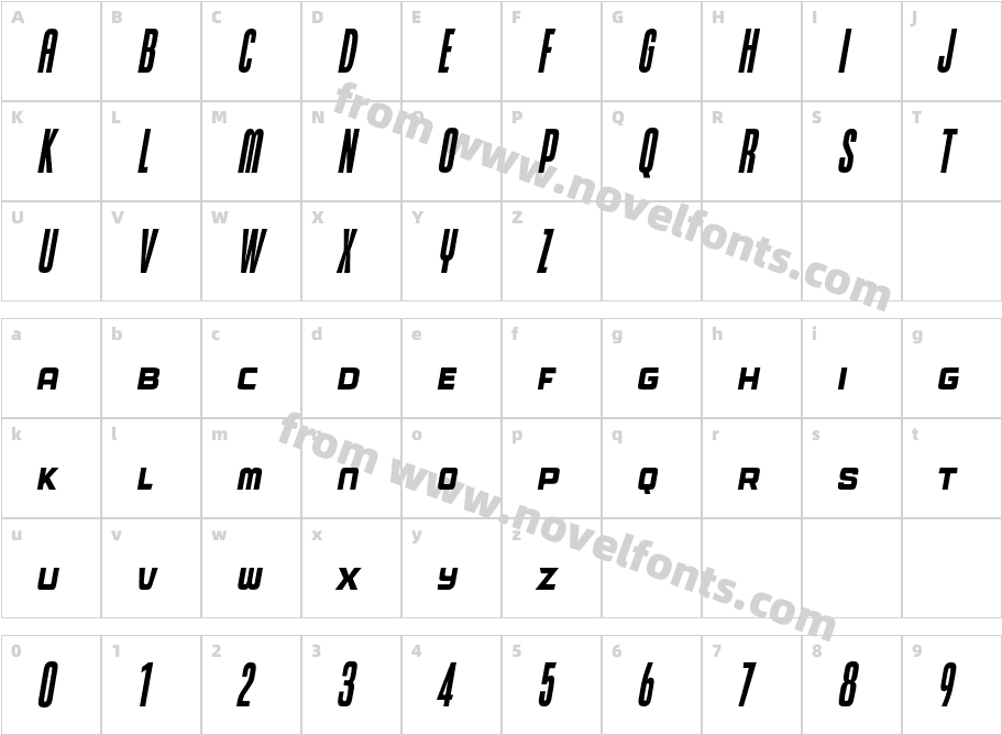 Cold Cuts Black ItalicCharacter Map